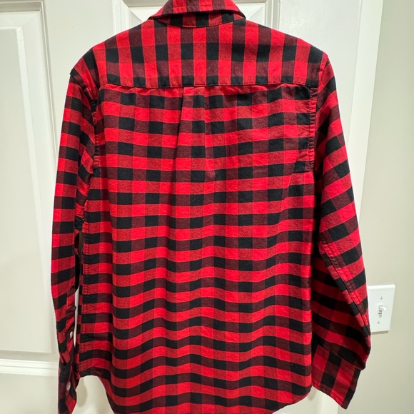 Crew cuts- red/black check long sleeve button down shirt- Sz 6-7. Like new. - Picture 2 of 3